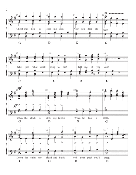 Jolly Old Saint Nicholas-Up on the House Top- handbell arrangement for Level 2+ for 2 or 3 octave h