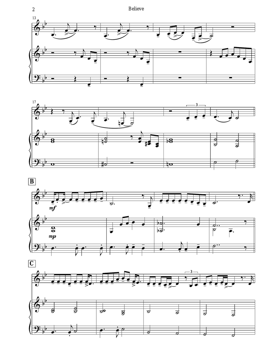 Believe Alto Saxophone scores gallery preview page 4