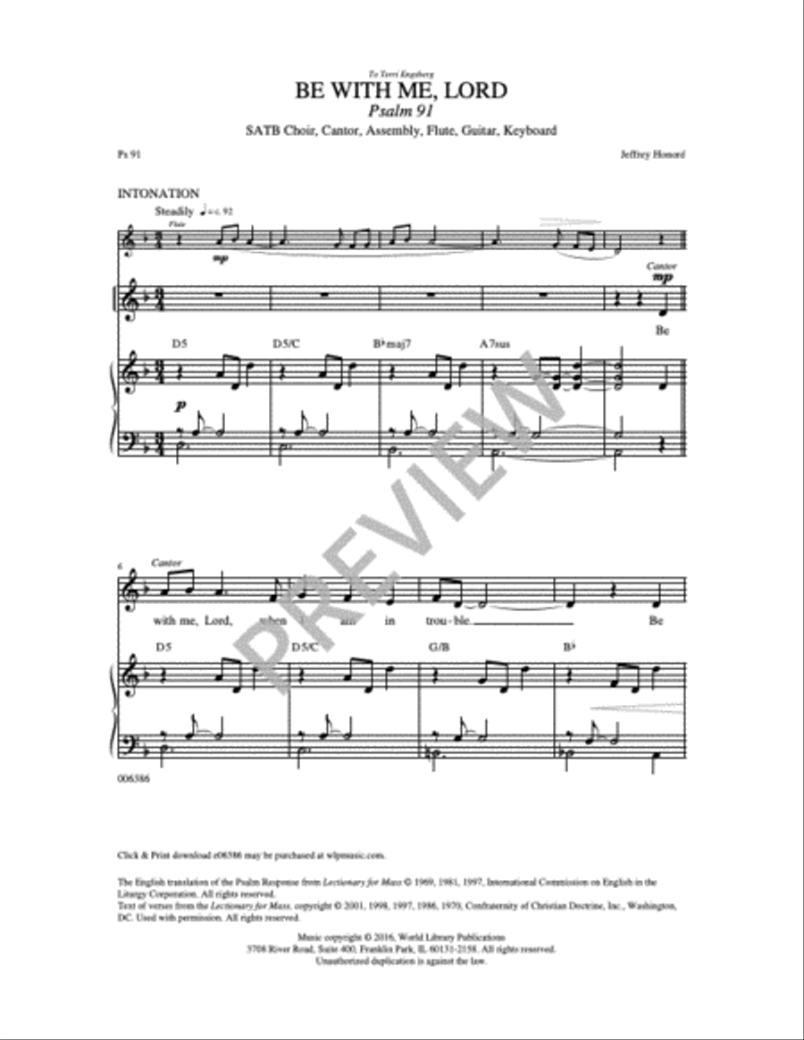 Be with Me, Lord: Psalm 91 4-Part scores gallery preview page 5