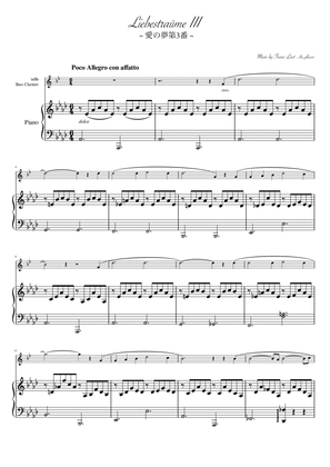 "Liebesträum No.3" (Asdur) Bass Clarinet & Piano
