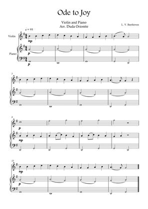Ode the Joy ( Violin - Piano - Beethoven Symphony No. 9 ) BEGINNER