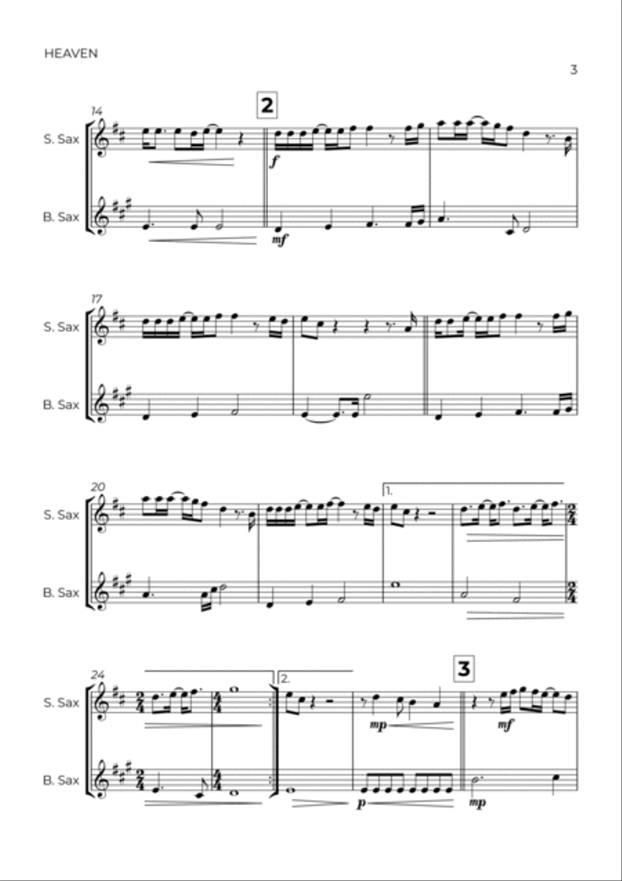 Heaven Heaven Soprano Saxophone scores gallery preview page 3