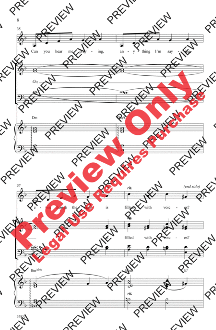 Papa, Can You Hear Me? 4-Part scores gallery preview page 8