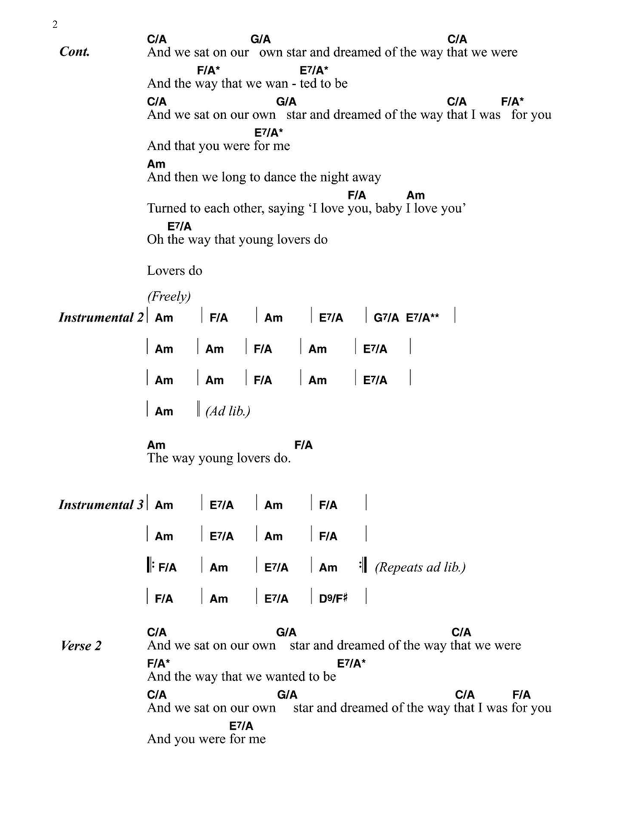 The Way Young Lovers Do Easy Guitar scores gallery preview page 2