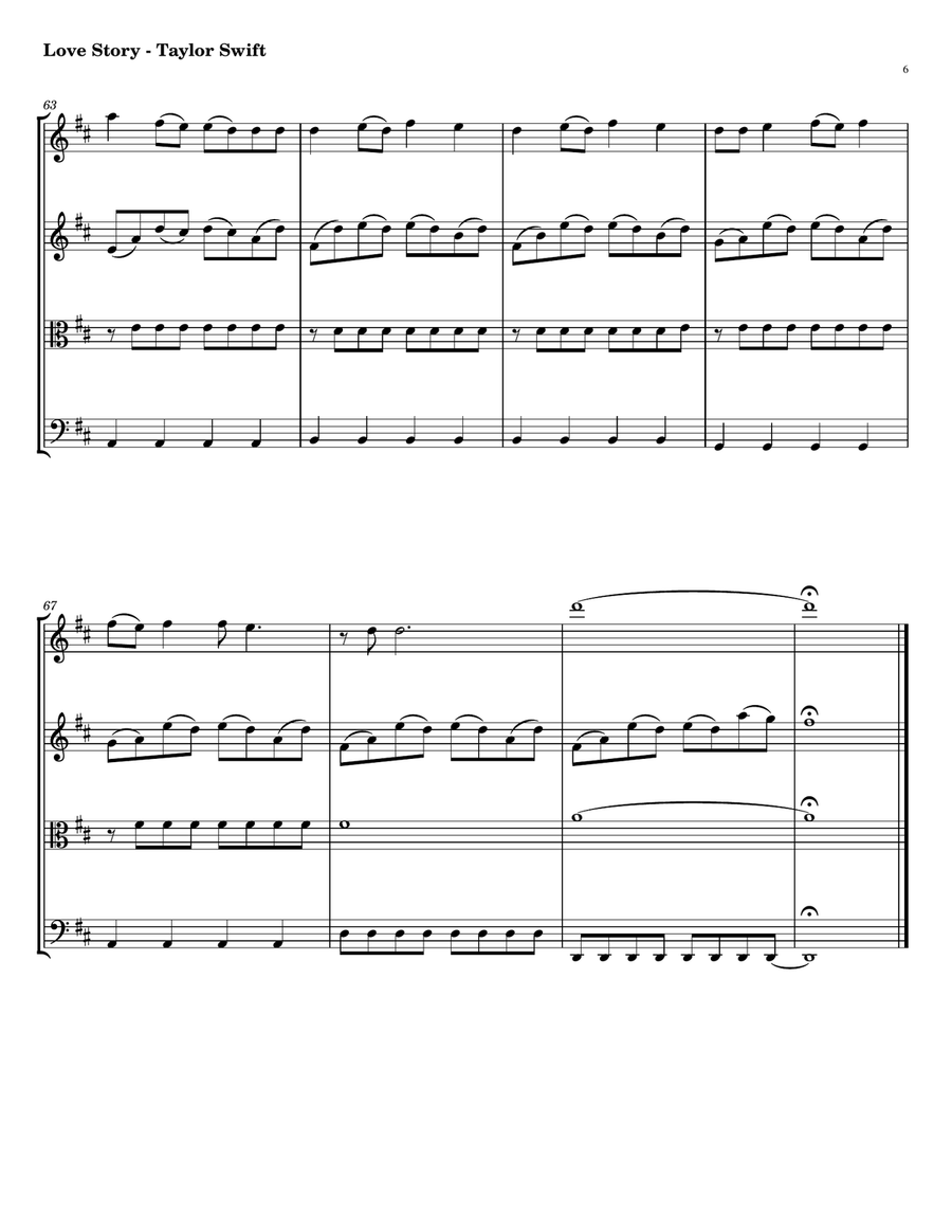 Love Story String Quartet scores gallery preview page 6