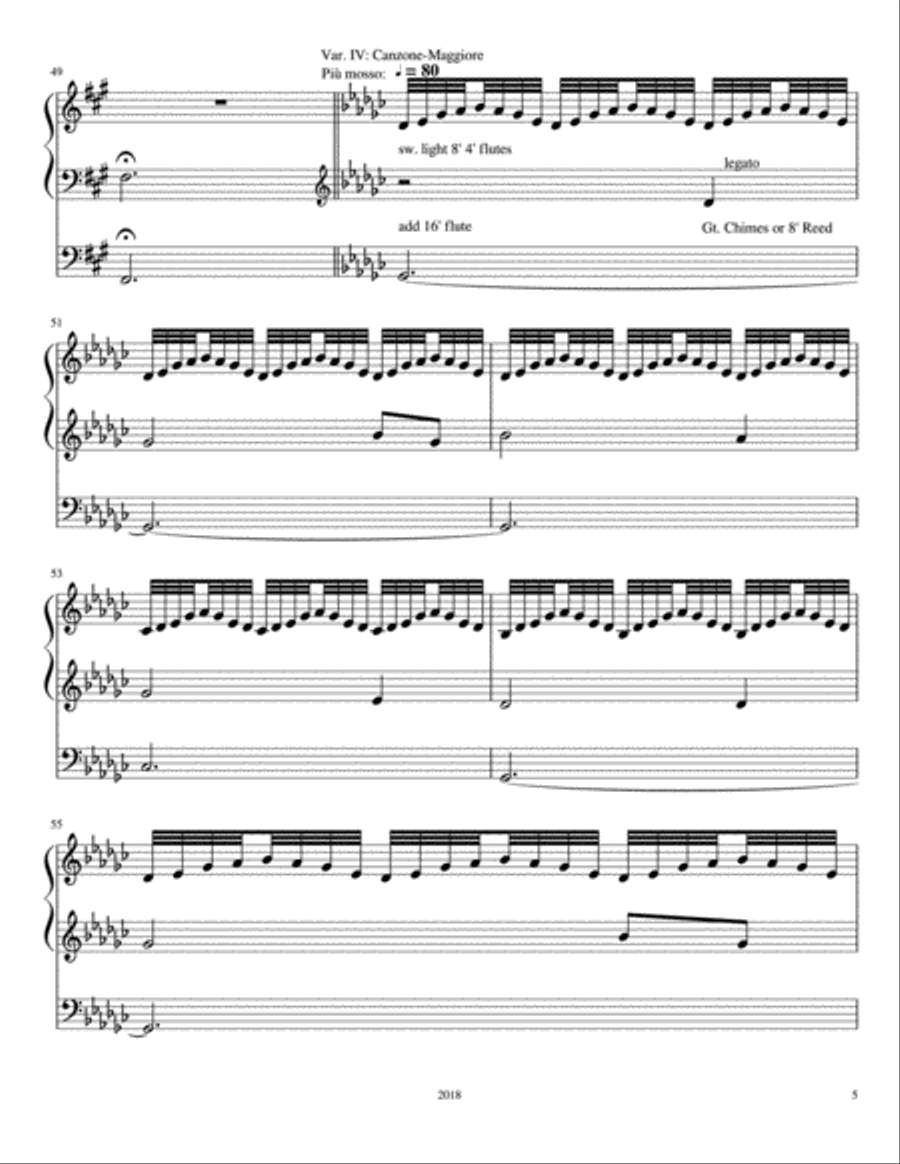 Six Settings for Organ on Amazing Grace Organ Solo scores gallery preview page 5