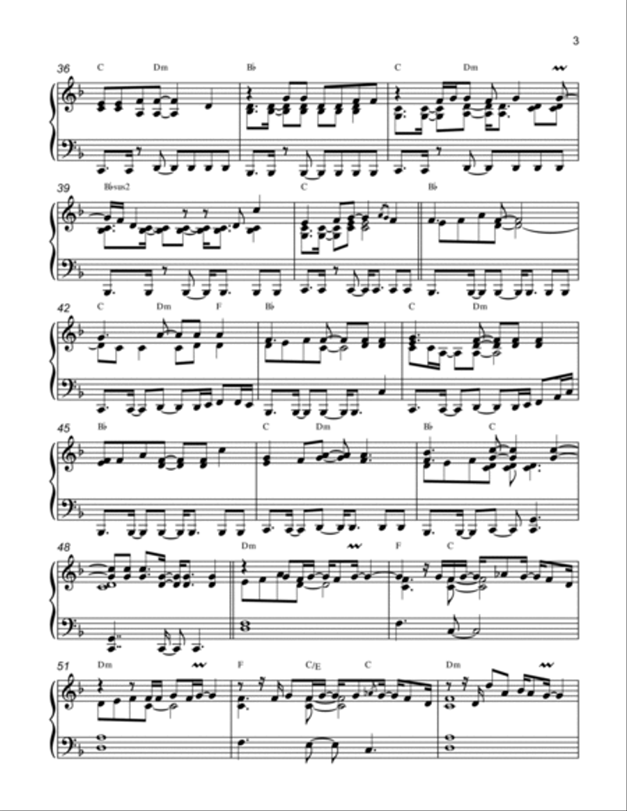 Falling Falling Piano Solo scores gallery preview page 3