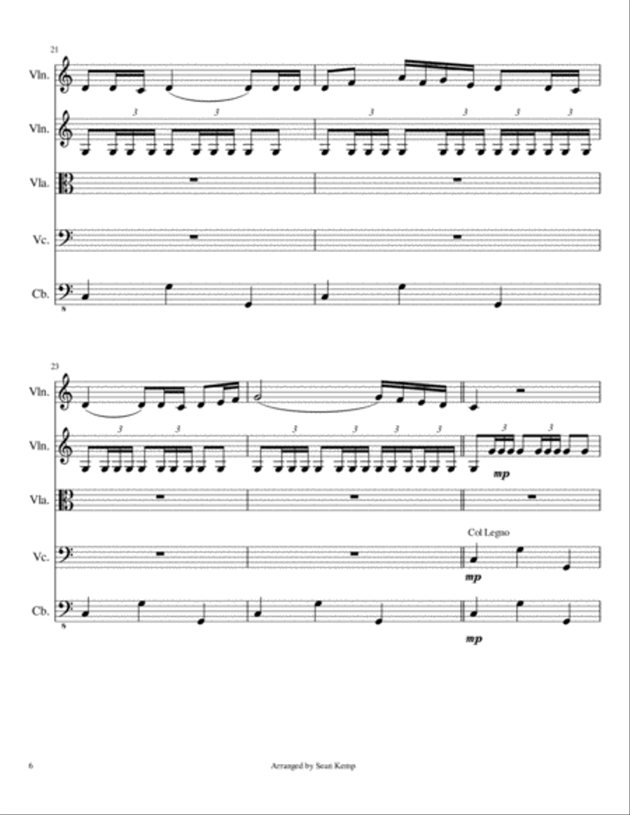 Bolero arranged for String Quintet String Quintet scores gallery preview page 6