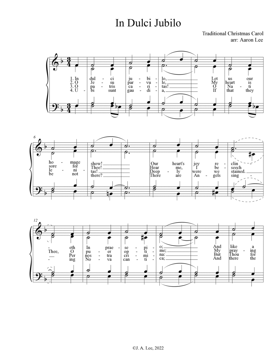 In Dulci Jubilo (for SATB choir, a cappella)