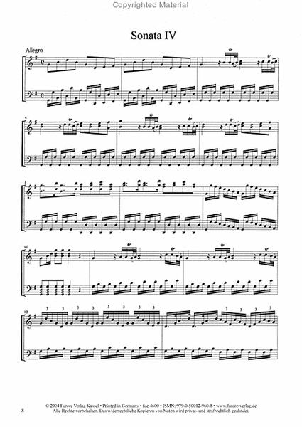 Six Sonatas pour le Clavecin op. 1 Sonaten IV-VI