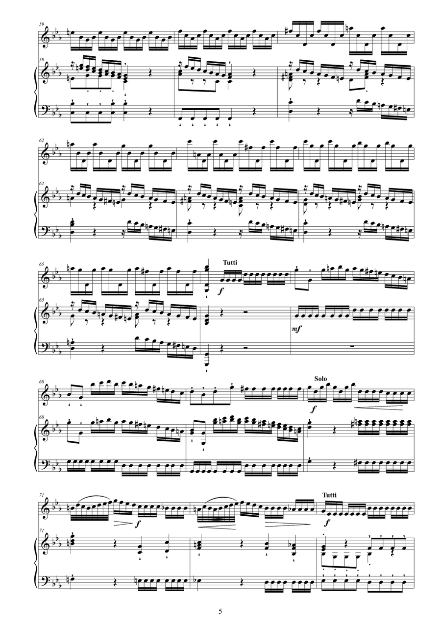 Vivaldi - Violin Concerto No.5 in E flat - La tempesta di mare - RV 253 Op.8 for Violin and Piano Vivaldi - Violin Concerto No.5 in E flat - La tempesta di mare - RV 253 Op.8 for Violin and Piano Violin Solo scores gallery preview page 5