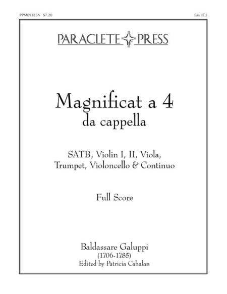 Magnificat a 4 da cappella - Full Score