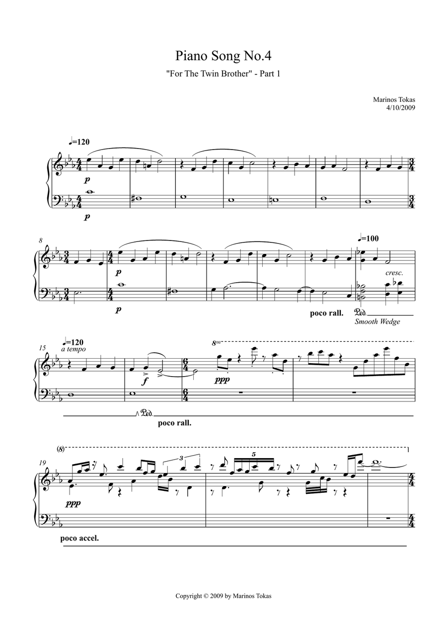 Piano Song No.4 - For The Twin Brother - part 1