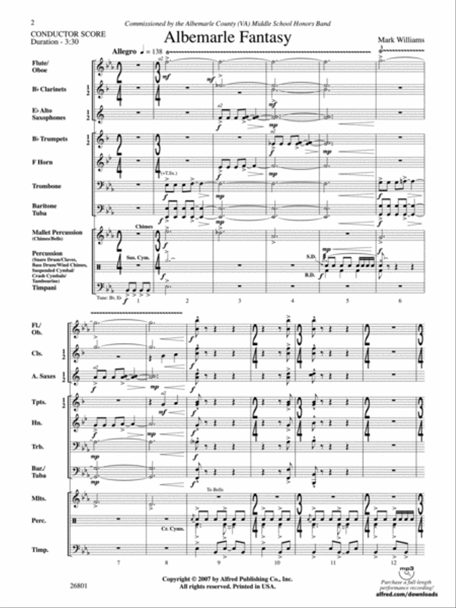 Albemarle Fantasy Albemarle Fantasy Concert Band scores gallery preview page 2