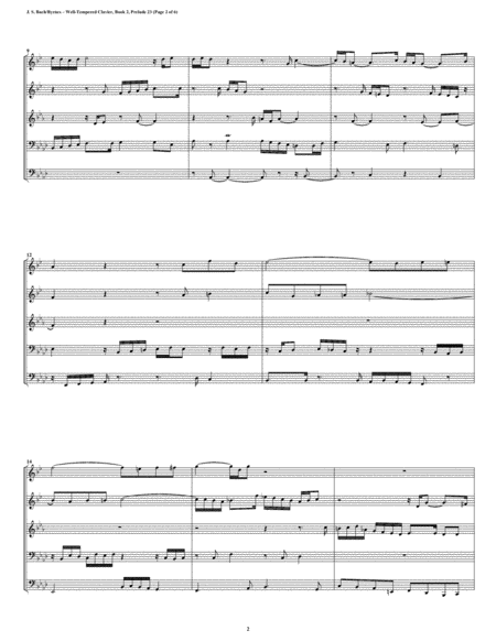 Prelude 23 from Well-Tempered Clavier, Book 2 (Brass Quintet) image number null