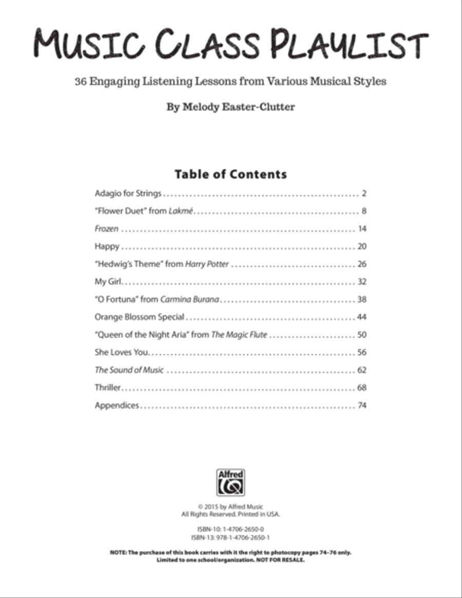 Music Class Playlist Classroom Materials scores gallery preview page 2