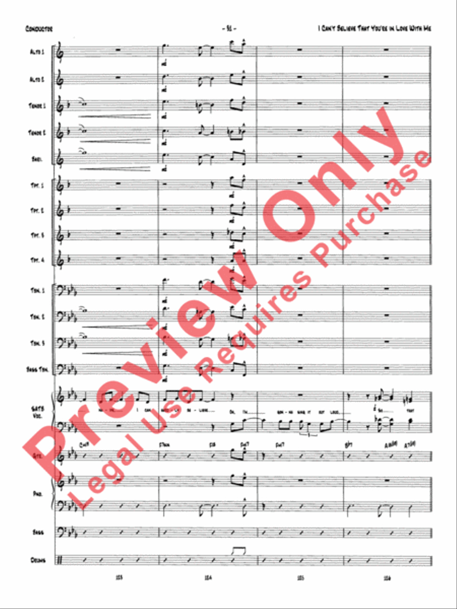 I Can't Believe That You're in Love with Me (score only) Jazz Ensemble scores gallery preview page 34