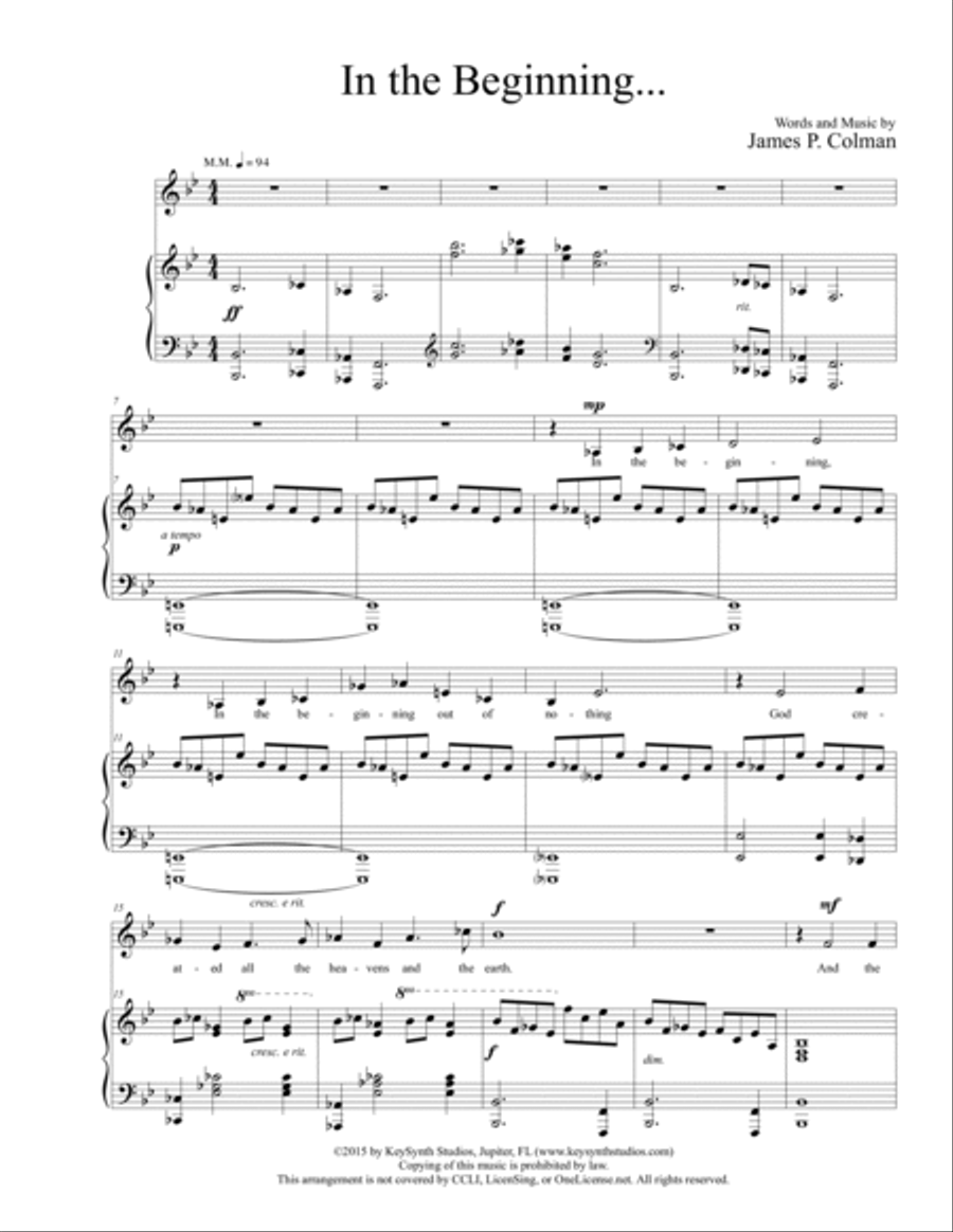 In the Beginning... Low Voice scores gallery preview page 2