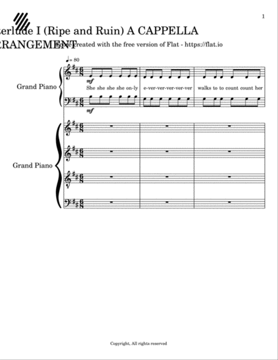Interlude 1 4-Part scores gallery preview page 1