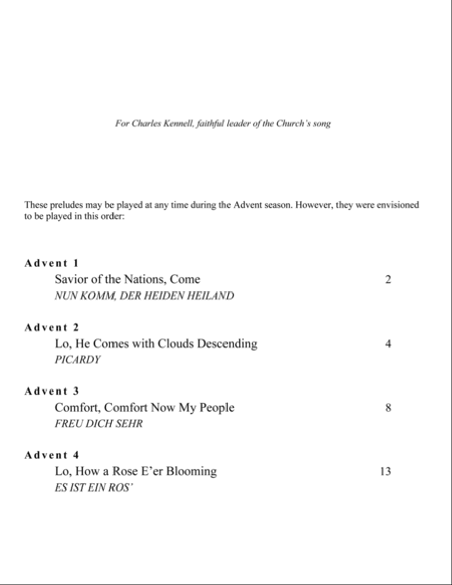 Four Organ Preludes for Advent Organ scores gallery preview page 2