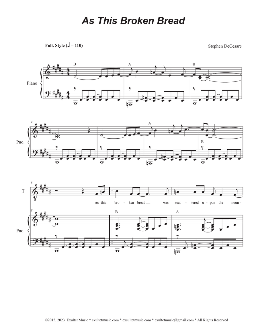 As This Broken Bread (2-part choir - (TB)