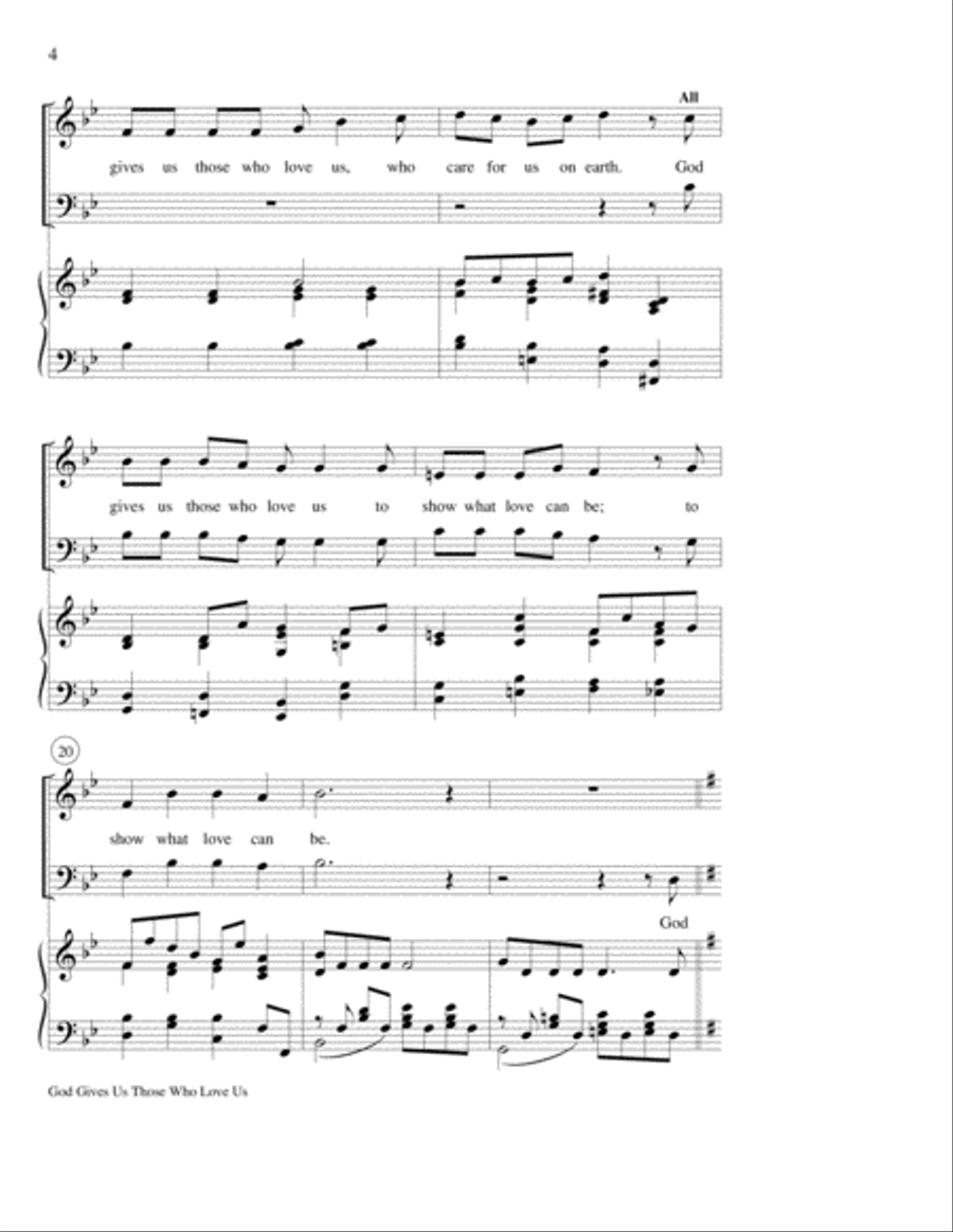 God Gives Us Those Who Love Us 4-Part scores gallery preview page 4