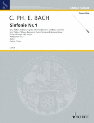 Book cover for Symphony No. 1 Wq 183/1
