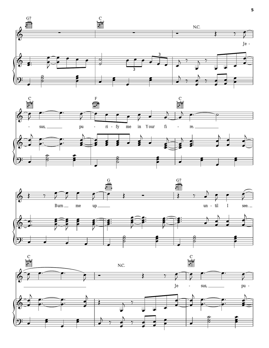 Jesus, Lead Me To Your Healing Waters Piano, Vocal, Guitar scores gallery preview page 5