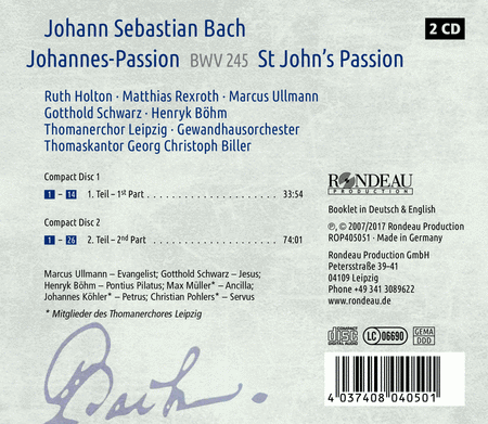 Johann Sebastian Bach: St John's Passion BWV 245  Sheet Music