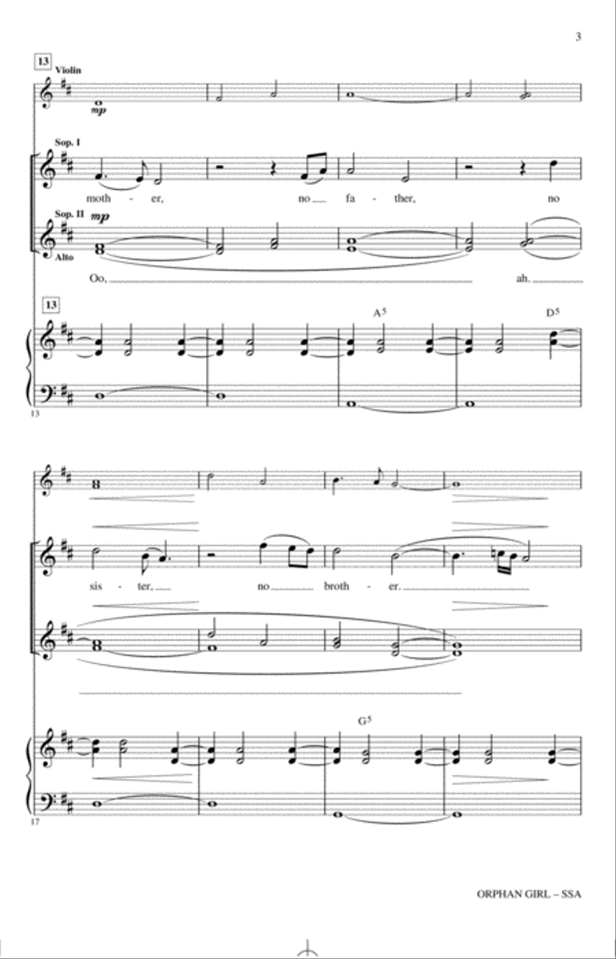 Orphan Girl (arr. Emily Crocker) SSA scores gallery preview page 2