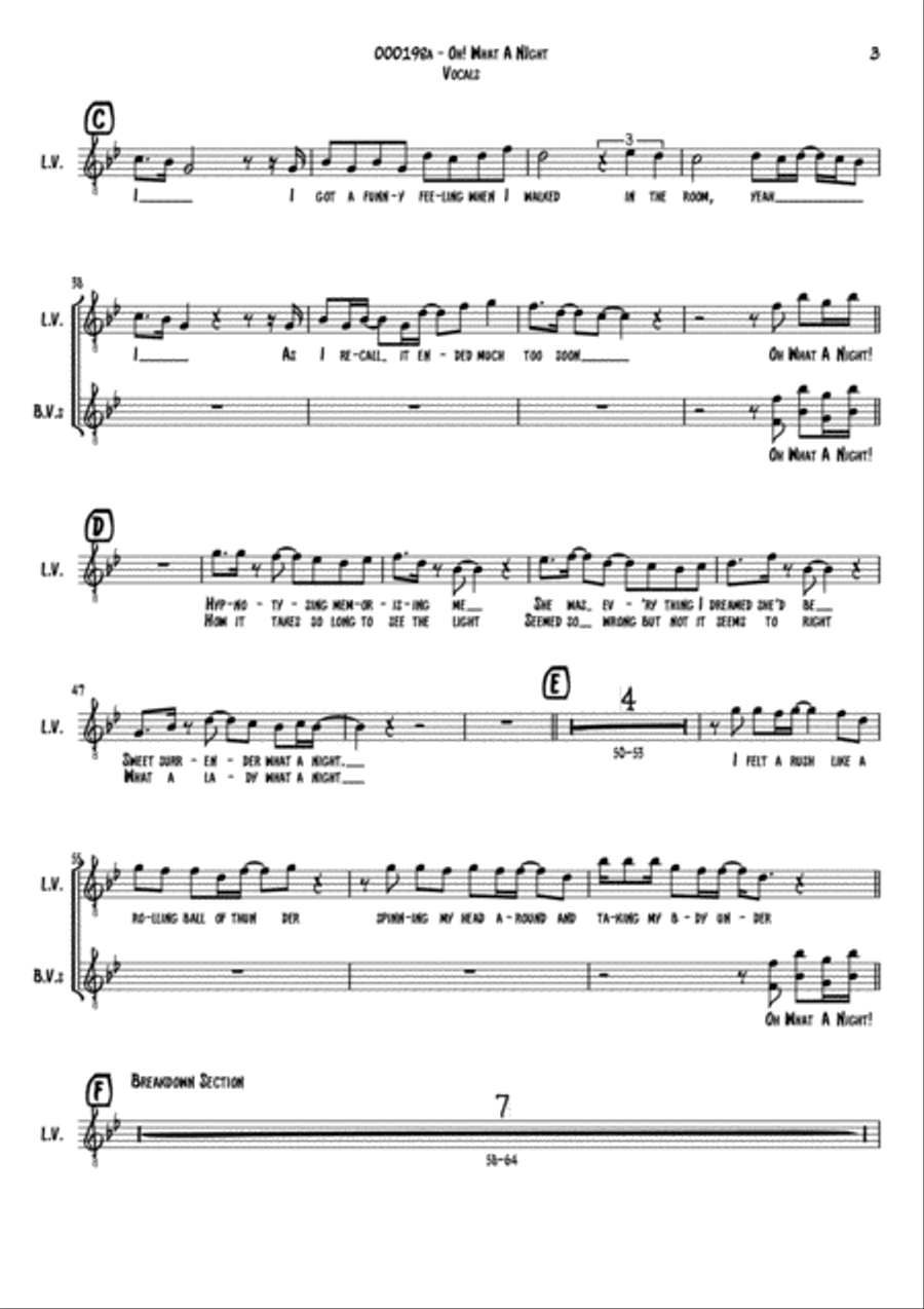 December 1963 (oh, What A Night) Small Ensemble scores gallery preview page 3