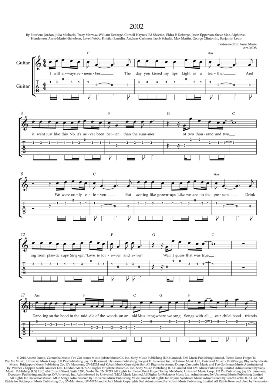 2002 Electric Guitar scores gallery preview page 1
