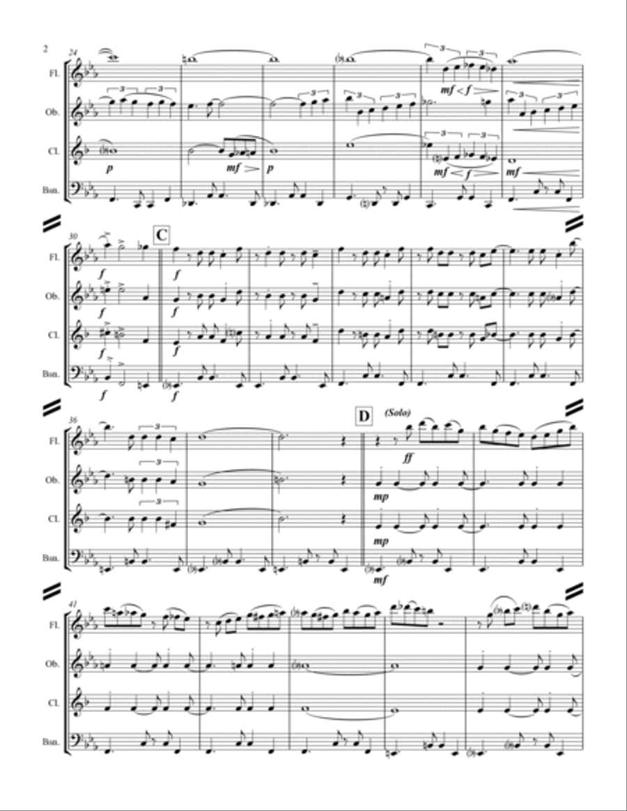 The Girl From Ipanema (Garota De Ipanema) Woodwind Quartet scores gallery preview page 3