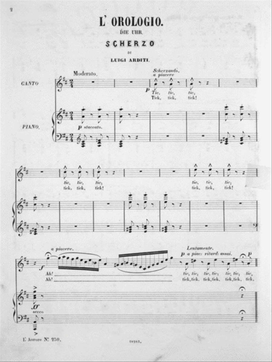 L'Orologio (Die Uhr) Voice scores gallery preview page 2
