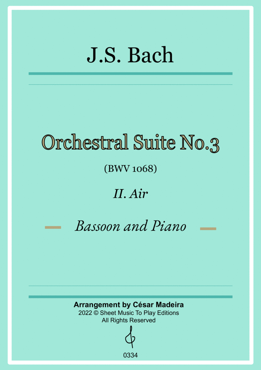 Air on G String - Bassoon and Piano (Full Score and Parts) image number null