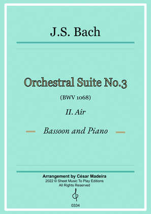 Book cover for Air on G String - Bassoon and Piano (Full Score and Parts)