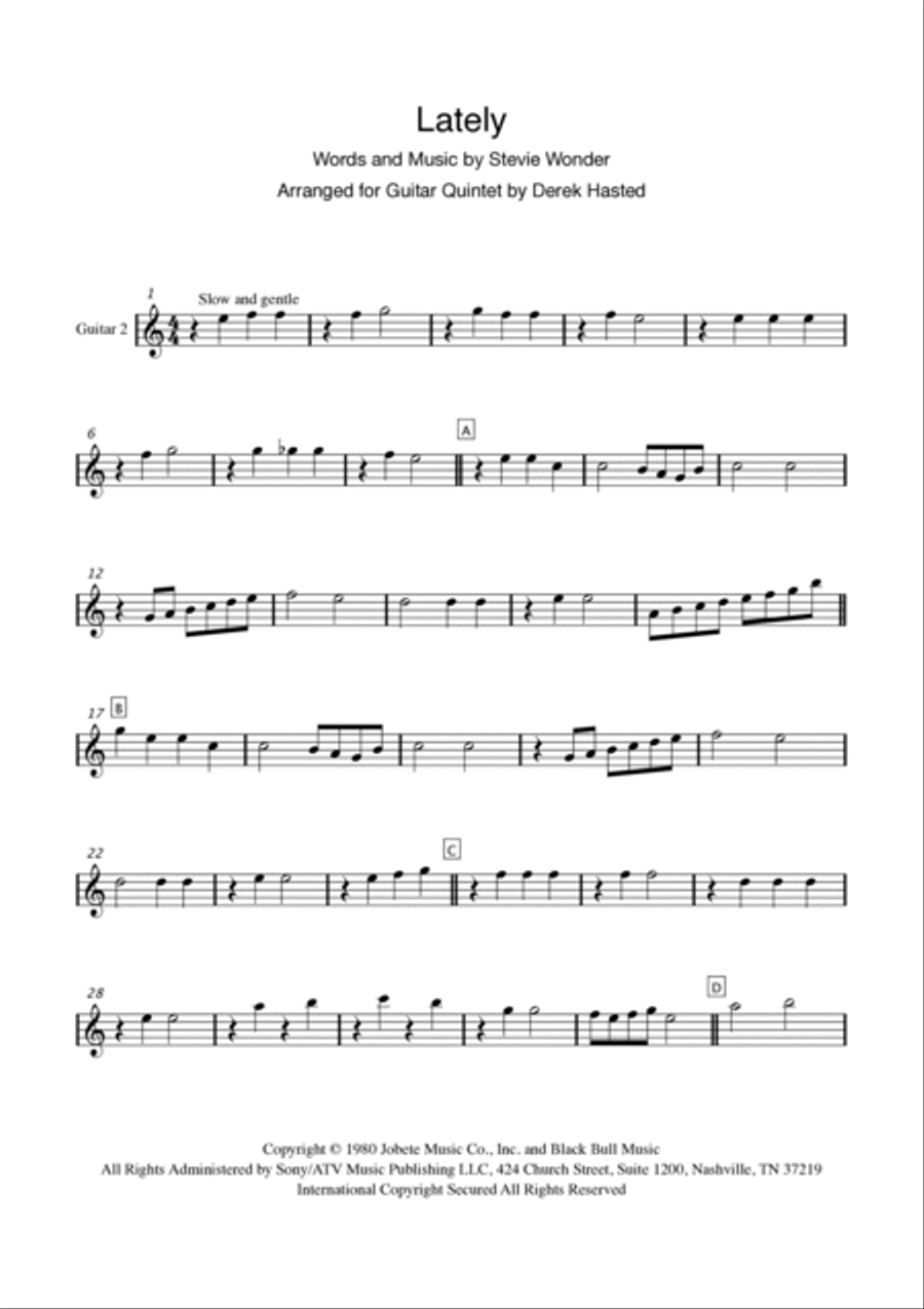 Lately Guitar Ensemble scores gallery preview page 5