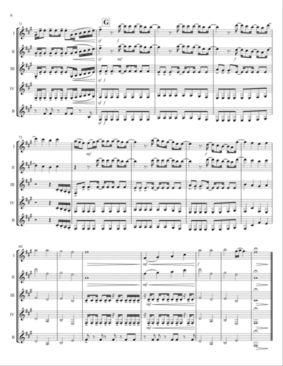 Bring Me To Life Bring Me To Life Clarinet Quintet scores gallery preview page 6