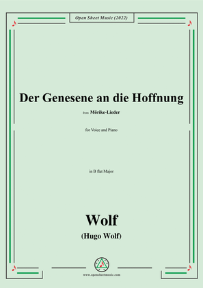 Book cover for Wolf-Der Genesene an die Hoffnung,in B flat Major