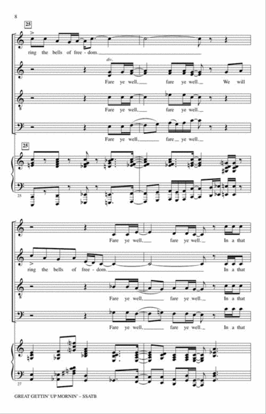 Great Gettin' Up Mornin' SSATB scores gallery preview page 5