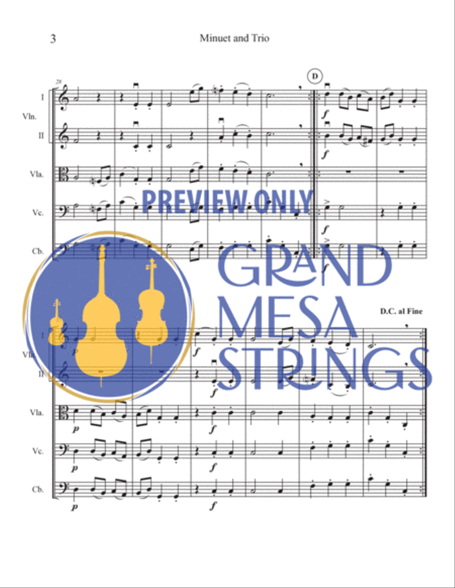 Minuet and Trio from Nannerl's Notebook String Orchestra scores gallery preview page 4