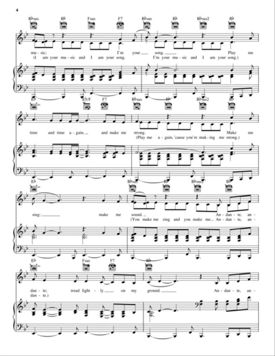Andante, Andante (from Mamma Mia! Here We Go Again) Piano, Vocal, Guitar scores gallery preview page 4