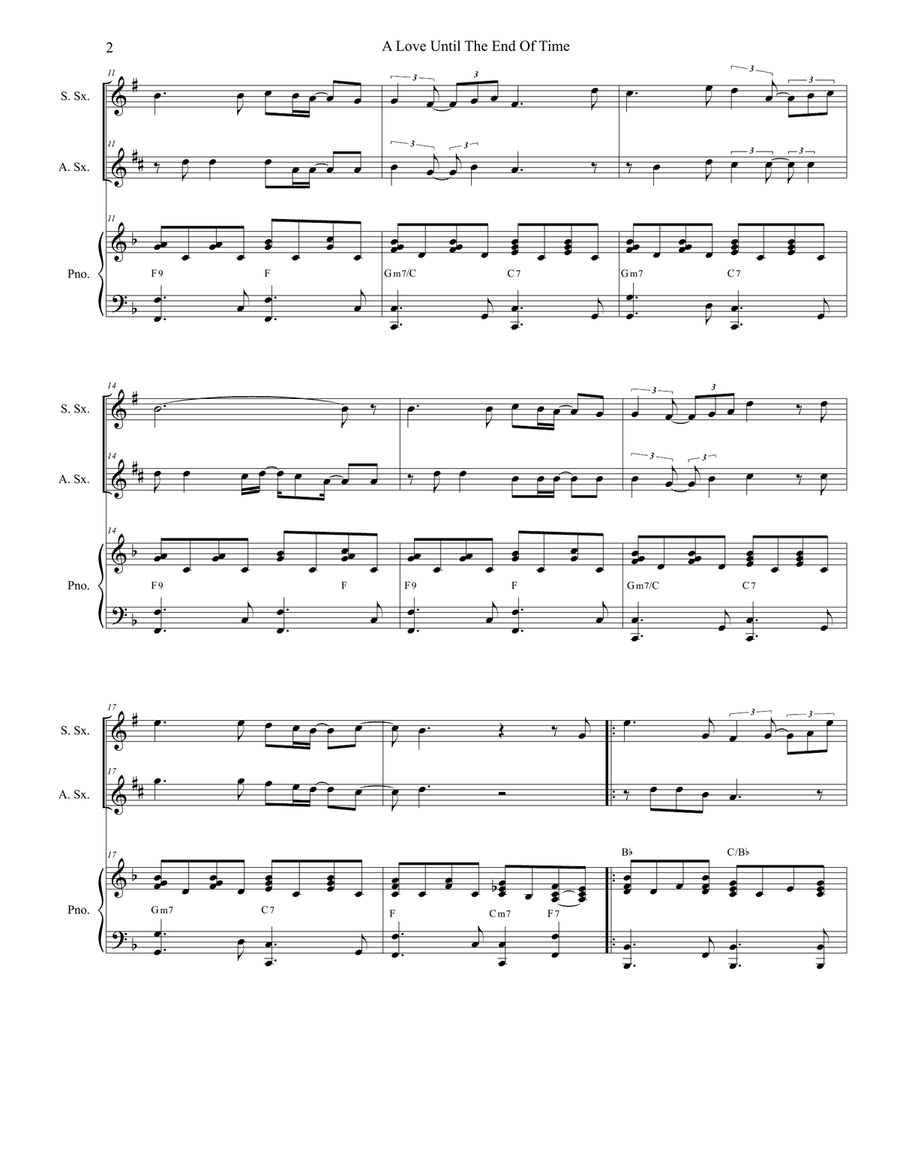 A Love Until The End Of Time Woodwind Duet scores gallery preview page 2