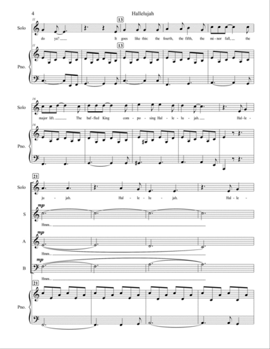 Hallelujah 3-Part scores gallery preview page 4