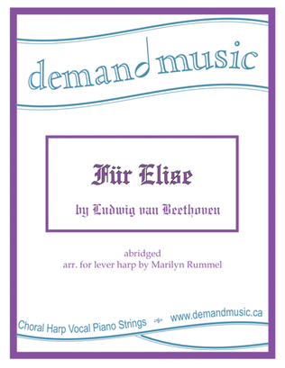 Book cover for Fur Elise - for solo lever harp (la harpe celtique)