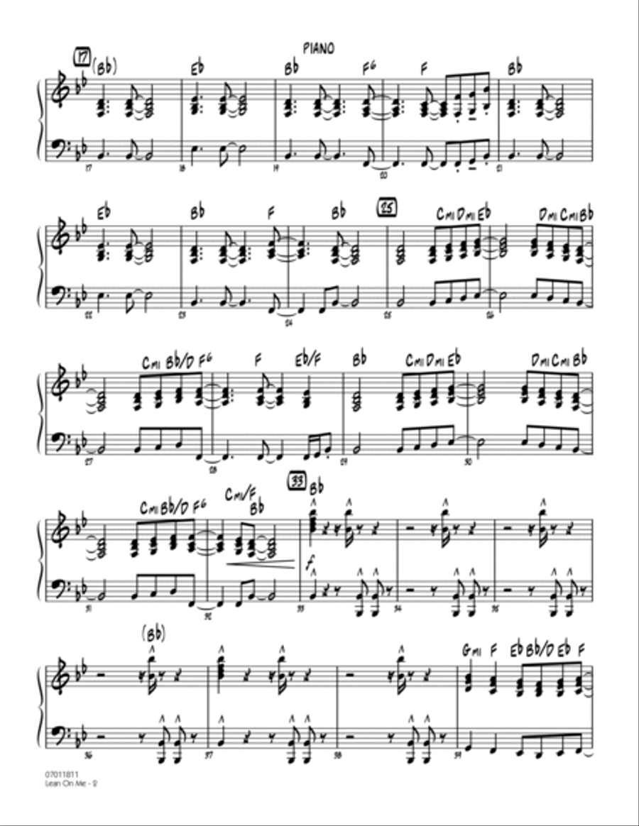 Lean On Me - Piano Jazz Ensemble scores gallery preview page 2