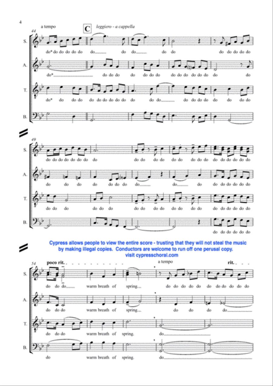 Pussy Willows Cat Tails 4-Part scores gallery preview page 5