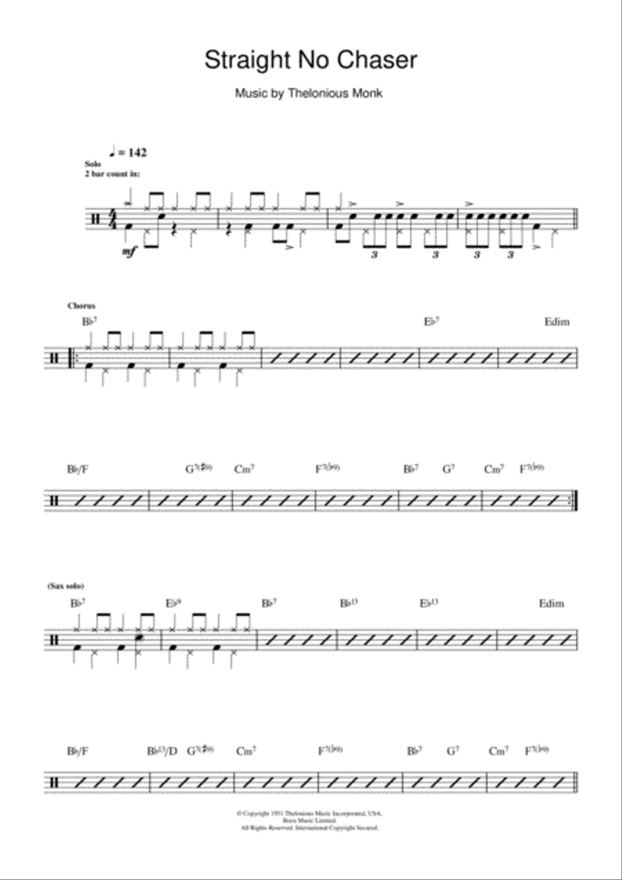 Straight No Chaser Straight No Chaser Drums scores gallery preview page 1