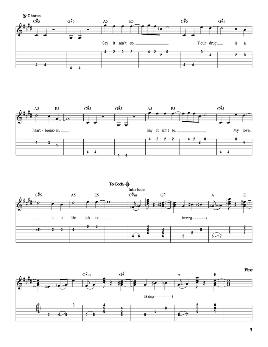 Say It Ain't So Acoustic Guitar scores gallery preview page 3