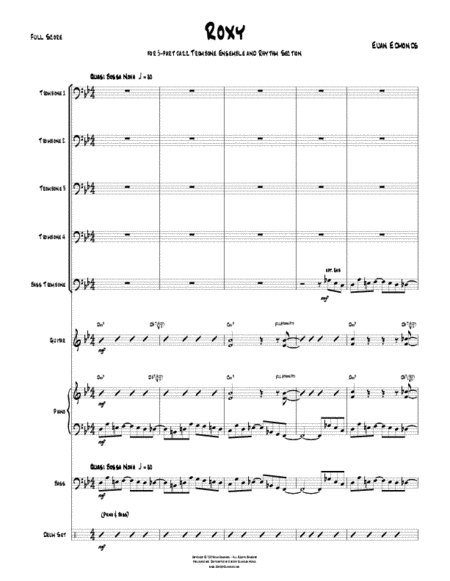 ROXY for 5-part Jazz Trombone Ensemble & Rhythm Section